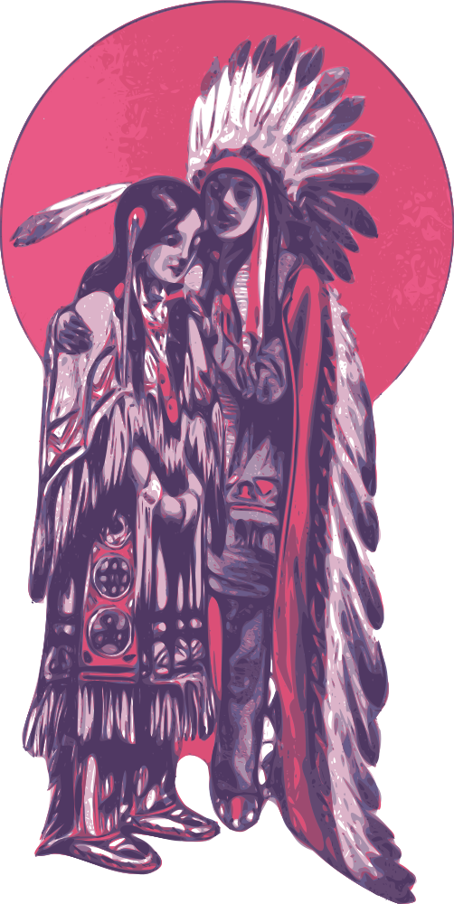 Onlinelabels Clip Art Native American Couple 